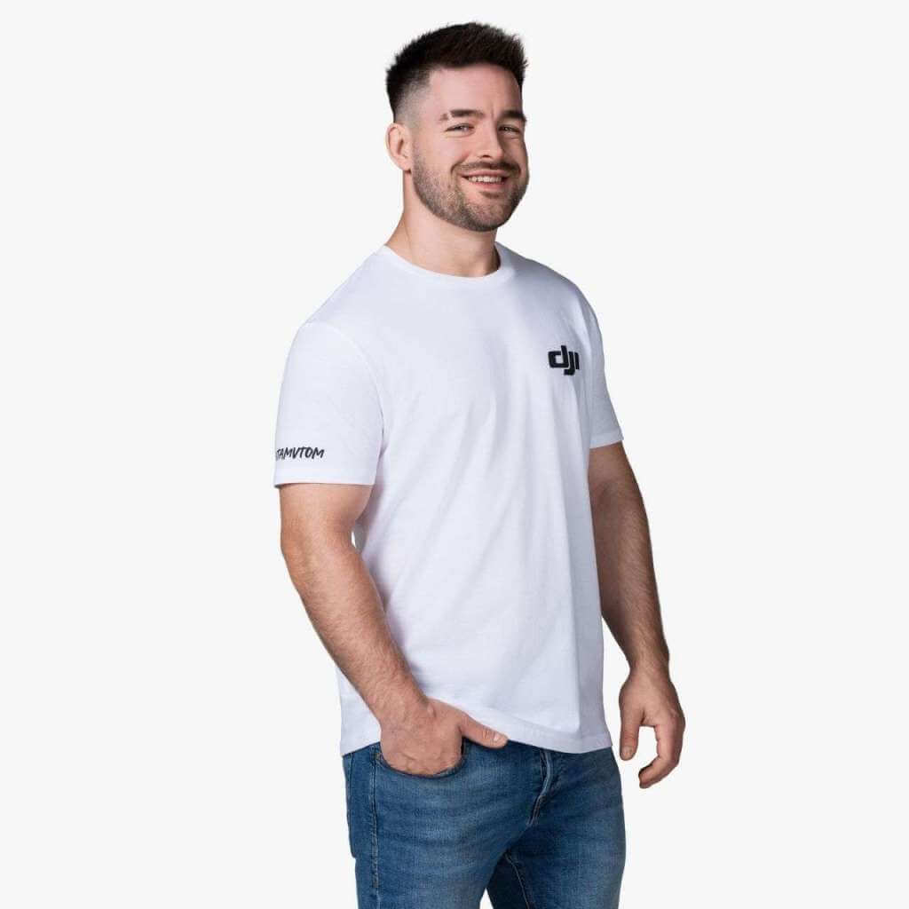 DJI Triko bílé - logo - XL 