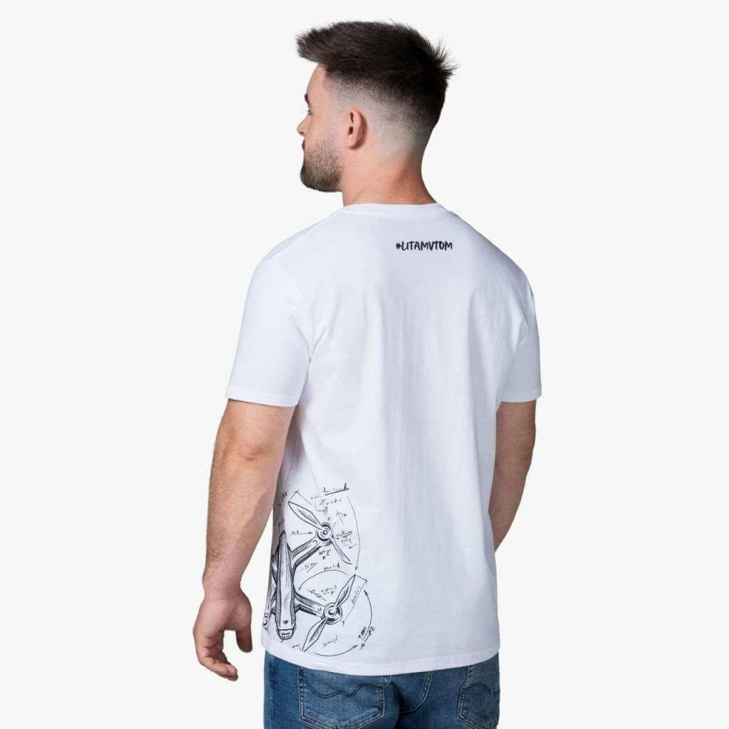 DJI Triko bílé - dron bok - XL 